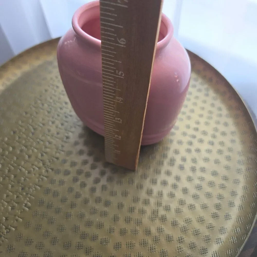 Vintage 1980s Glossy Pastel Pink Ribbed Bud Vase | Retro Desk & Vanity Organizer